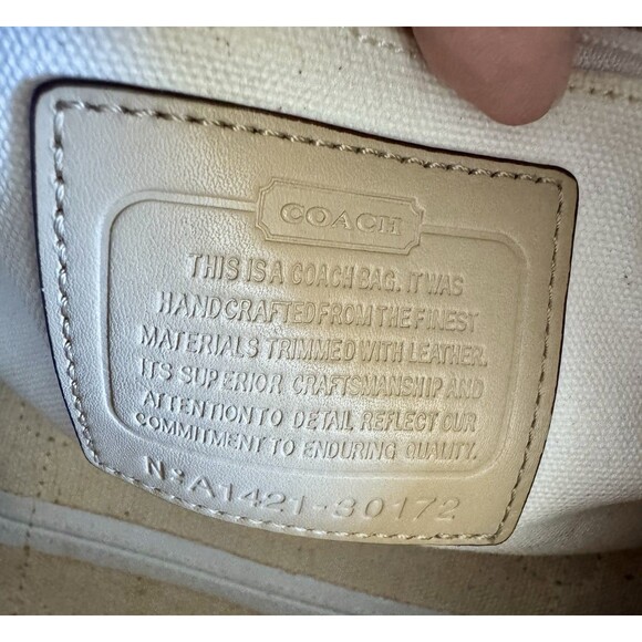 COPY - Coach Bleeker Bag Mini Preston Satchel Stripped Tan White Bag Crossbody - Picture 6 of 14